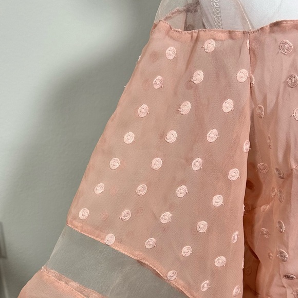 ✨ Pale Pink Sheer Organza Kimono Jacket with Polka Dots 🌸 | Size M (BR 42) - Picture 3 of 6